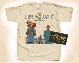 The Life Aquatic with Steve Zissou V3 T-Shirt Tee Natural Vintage Cotton Movie Poster Beige All Sizes S M L XL 2X 3X 4X 5X 3XL