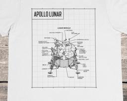 Apollo Lunar Module Blueprint T-shirt: NASA Space Tee XL