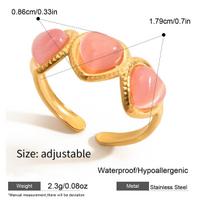 Fashion Pink Opal Love Heart Drop Earrings Polished 18K Gold Plated Double Circle Ear Hoops Bride Wedding Jewelry Accessories