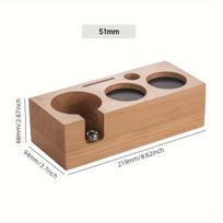 Elegant Wooden Espresso Tamper Station Fits 51/58mm Vintage Home Decor Anti-Slip Coffee Bar Accessory