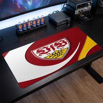 VfB Stuttgart Football Print Large Mouse Pad, Anti-Slip Extended Gaming Desk Mat for Office Home 30cmx60cm（11.8x23.6inch）