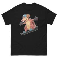 Armadillo Snowboarding Fun Cartoon Snowboarder Shirt T-Shirt XXXL