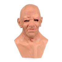 Halloween Face Dress up Funny and Scary Latex Wig Bald Mask Adult Horror Head Mask Halloween Dance Props Mask Terrible