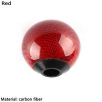 Universal Car Styling Accessories Real Carbon Fiber Gear Shift Lever Knob,Lightweight Spherical Head with Anti-Slip Grip 50.5*51.5MM raudona