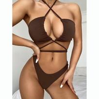 Bikini Set Micro Bikini Bandage Women Swimsuit Female Sexy Swimwear Beachwear Brazilian Biquini Halter Bathing Suit Swim CLE S