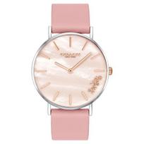 Perry Quartz Pink Mother of Pearl Dial Leather Strap Women's Watch 14503244 white