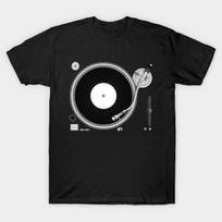 Men Black Print T-shirt Turntable No-Cut Transfer Paper Print Cotton Tshirt 2XL juoda