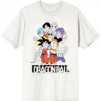 Dragon Ball Classic Group Image Crew Neck Short Sleeve Men's White T-shirt XXXL balta