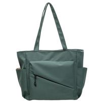 Large Capacity Tote Bag for Women Everyday Shoulder Bag with Multiple Pockets and Sleek Design žalia