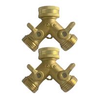 Corrosion Resistant 3/4Inch Heavy Duty Brass Y Splitter Connector For Garden Hose Irrigation System Corrosion Resistant