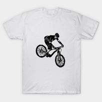 Men Black Print T-shirt Mountain Biker No-Cut Transfer Paper Print Cotton Tshirt - Men's Summer Cotton Graphic Tee S įvairiaspalvis