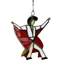 Dancing King Stained Glass Wind Spinners, Kinetic Suncatcher Hanging Art Decor for Window, Garden, Yard, Porch Decorations