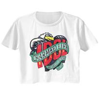 Billy Idol Circleless White Junior Women's Festival Cali Cropped T-Shirt XL