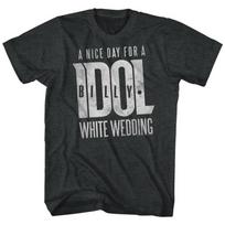 Billy Idol White Wedding Grey Logo Heather Adult T-Shirt L