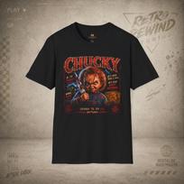 Chucky siaubo marškinėliai | Geri berniukai lėlė žudikė marškinėliai | Retro 80-ųjų siaubo filmo marškinėliai | Žudikiškos lėlės grafiniai marškinėliai 3XL beige