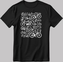Bicycle Figures Short Sleeve White-Black Men's / Women's T-Shirt Y140 XL