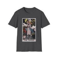 The Tower Tarot Card T-Shirt | Illustrated Arcana, Occult Graphic Tee L