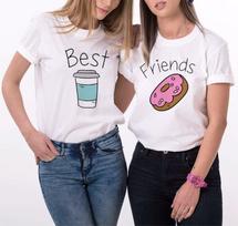 Best Friends Donut and Coffee Matching Couple T-Shirt, Men's and Women's Sizes (MAC-87350) 3XL