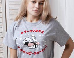Kawaii Sushi Christmas Party T-Shirt: Japanese Anime Graphic Tee 2XL