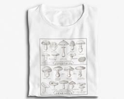 Vintage Mushroom Chart T-Shirt - Retro Fungi Illustration XL