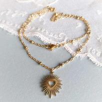 Stainless Steel Heart Pendant Necklace With Gold Plating For Mothers Day Gift