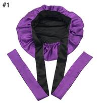 Yuhong Hot Sale Designer Bonnets Women Sleeping Long Tie Silk Bonnets  Satin Double Layer Luxury Bonnets