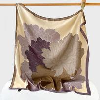 90cm Poly Herringbone Soft Hand Feeling Square Scarf Herringbone Floral Print Elegant Professional Shawl Neck Scarf