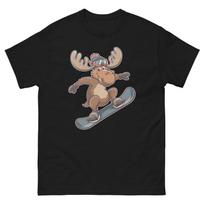 Moose Snowboarding Fun Cartoon Snowboarder Shirt T-Shirt XXXL