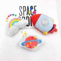 Cute Cartoon Astronaut Planet Rocket Plush Cotton Sew on Patches DIY Decorative Appliques for Girls Clothes Bag Hat Accessories
