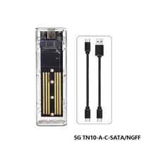 10Gbps M.2 NVME PCIe NGFF SATA Dual Protocol SSD Case Clear USB Type C PCI-E M2 SSD Transparent External Enclosure Hard Disk Box