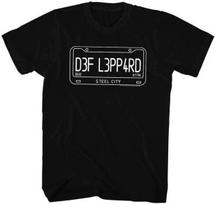 Def Leppard License Plate Steel City Men's T Shirt Rock Band Music Merch S