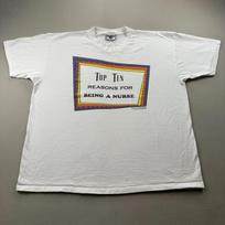 Vintage Nursing T-Shirt Mens XL White Funny Ten Reasons Doctor Medicine USA 90s S