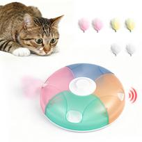 Smart Interactive Cat Toy Rechargeable Whack-a-Mole Game with Feathers, Automatic Hunting Ambush Toy for Indoor Cats (as the picture,M)