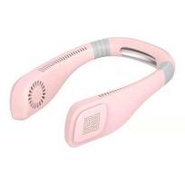 Mini Fan Neckband Bladeless USB Rechargeable Portable Pink
