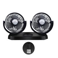 USB Powered Dual for Head Fan Personal Portable Cooling Fan with 360 Rotation Adjustable Angle for Office Household Trav