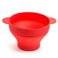 Collapsible Microwavable Popcorn Maker Bowl, Use in Microwave or Oven 7 Inch raudona