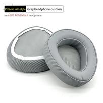 1Pair Replacement Ear Cushion Earpads for ASUS ROG Delta II Wireless Headphone Accessories Gray PU Leather