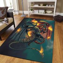 Tamsus drakonas Kilimėliai Mada 3D spausdinimas Fantasy Dragon Svetainė Miegamasis Didelis plotas minkštas kilimas Namai Vaikų kambario grindų kilimėlis 40cm x 60cm blue