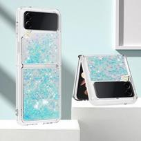 Prabangus smėlio ir blizgučių dėklas Samsung Z Flip 6 5 / Samsung Galaxy Z Flip 6 Zflip 3 4 5 6 su gradiento efektu, blizgantis, atsparus smūgiams for Samsung Z Flip 5