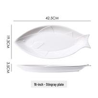 White Ceramic Irregular Oval Fish Plate