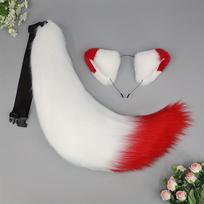 Fox Cosplay Accessories Set Including Plush Simulation Fox Ear Headband Tail