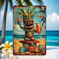 Vintage Tropical Tin Sign Tiki Bar Wall Decor for Pub Cafe Home 20x30