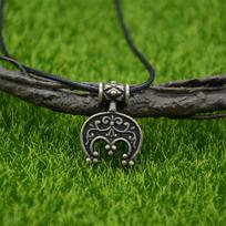 Slavic Lunula Crescent Moon Necklace Norse Viking Jewelry For Women Handmade Pendant