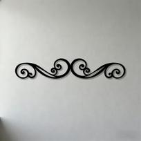 Elegantiška 2D plokščia metalinė sienos skulptūra Sudėtingas dekoratyvinis meno raižinys svetainei, miegamajam, biurui 30cm-11.81inch juoda