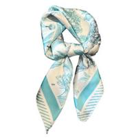 Silky Scarf Flower Printing Smooth Texture Wrinkle-Resistant Windproof Neck Scarf Commuting Travel Business Layering Neck Accessory geltona