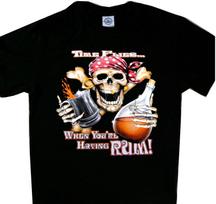 Pirate Tee Time Flies when you having Rum Black T'shirt M