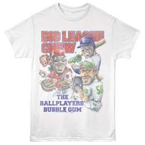 Big League Chew Batter Catcher Pitcher White T-Shirt S