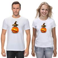 Funny Halloween Figure Short Sleeve White-Black Men's / Women's T-Shirt F125 S