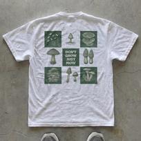 Mushroom Graphic T-Shirt | Botanical Fungi Art Tee | Dont Grow Just Mow Shirt | Vintage Nature Streetwear | Unisex Cotton S