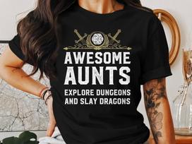 Awesome Aunts Dungeons Tabletop RPG Roleplaying Dragons D20 Shirt for D&D Fans DND Gamer T-Shirt 2XL